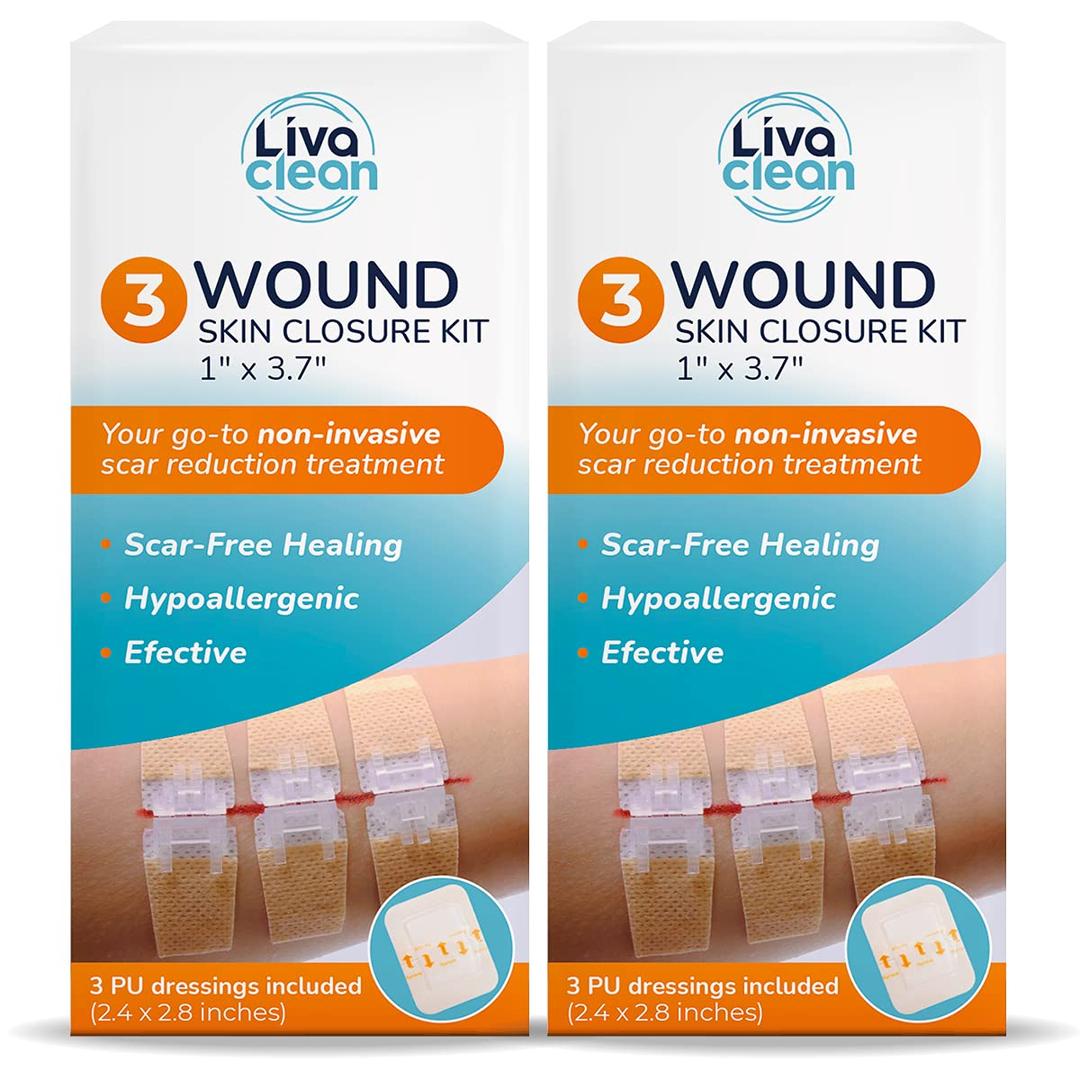 (6 CT) 1 X 3.7” Wound Closure Strips - Zip Stitch Wound Closure Kit - Butterfly Closure Kit Device Zip Tie Skin Closure Butterfly Bandaids Adhesive Wound-Closure Glue Steri Strips Bandages Sutures