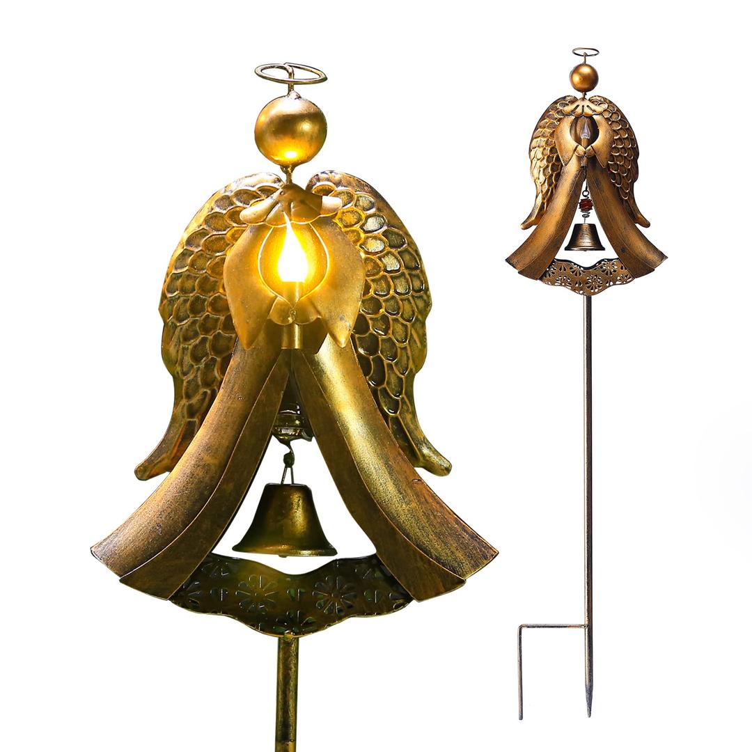 HomightSolar Metal Angel Stake Grave Decorations for Cemetery Perfect as Angel Remembrance & Sympathy cemetary Grave Decorations Gifts for Pets and Lost Love Ones