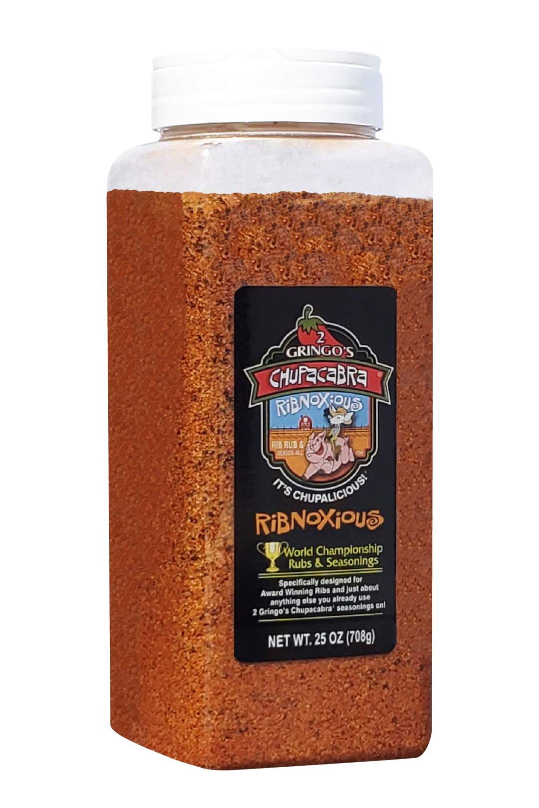 2 Gringos Chupacabra Ribnoxious Rub, 25 Ounce Bottle