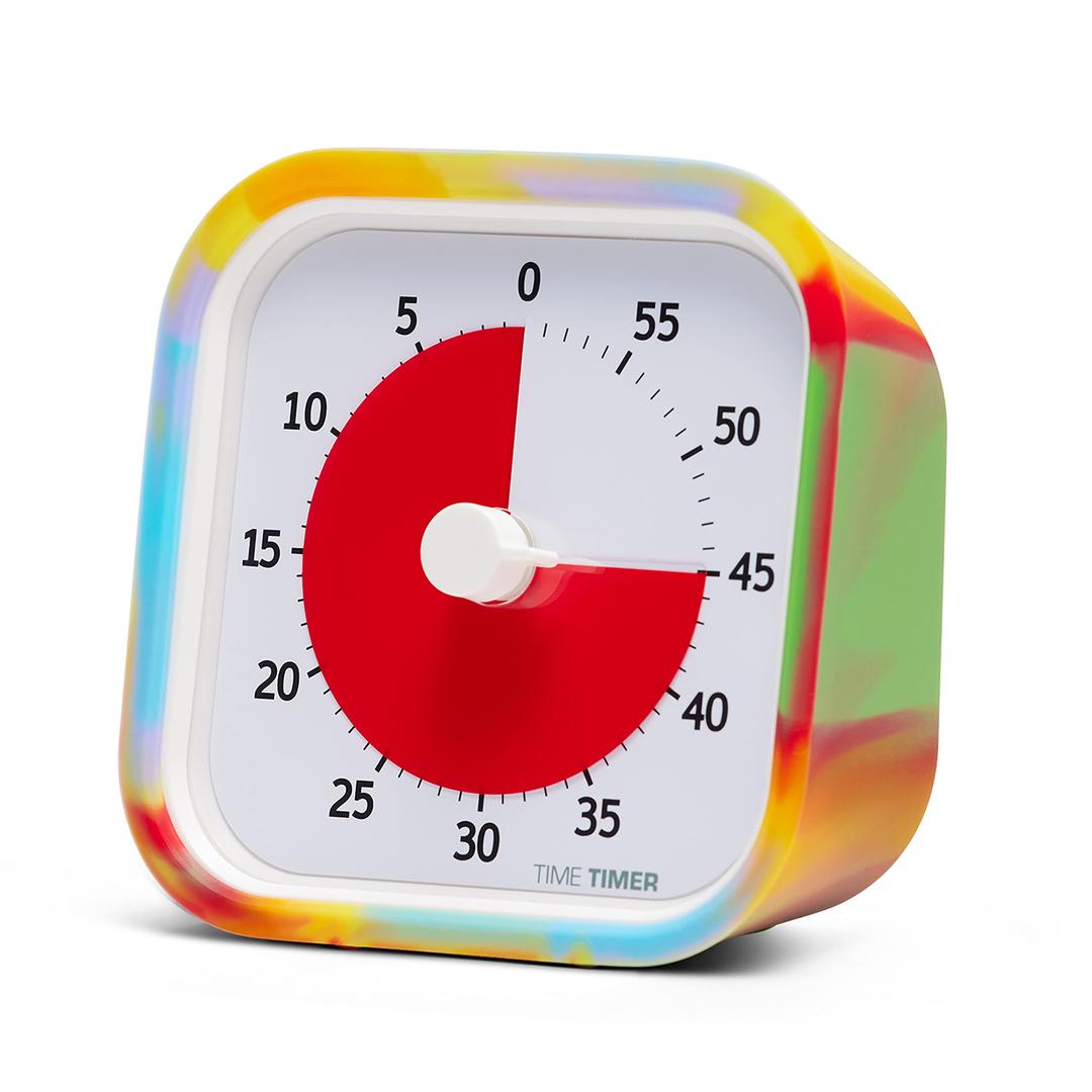 TIME TIMERMOD Tie Dye ⁠— Special Edition ⁠⁠— Visual Timer for Kids Classroom Learning, Elementary Teachers Desk Clock, Homeschool Study Tool and Office Meetings with Silent Operation (Tie Dye)