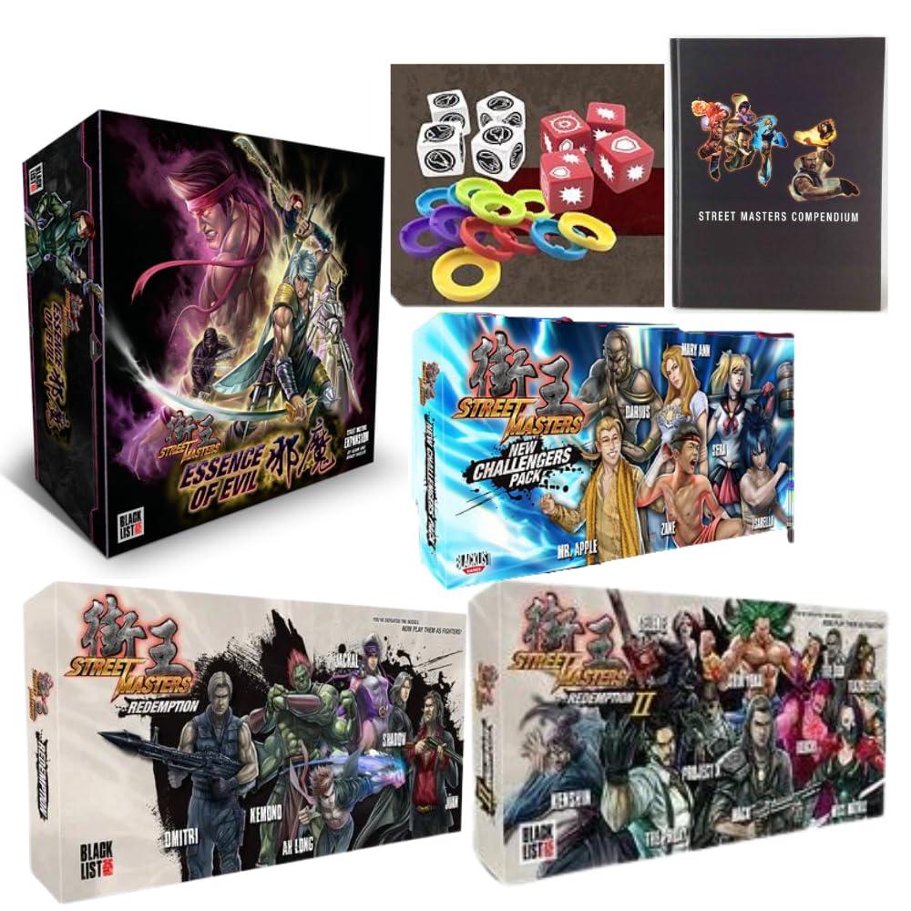 Blacklist GamesStreet Masters The Board Game Bundle: Essence of Evil Expansion, Compendium Book, New Challengers Pack, Utility Pack, Redemption Pack 1 & 2 (6 Items)