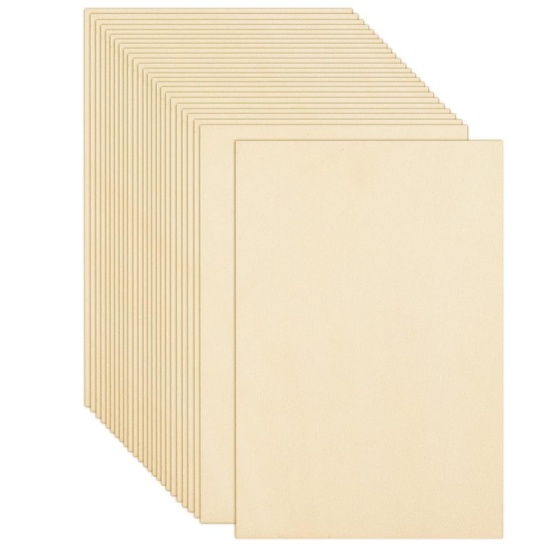 25 Pack 150x100x2mm Wood Sheets Natural Unfinished Wood Thin Plywood Sheets Wood Sheets Hobby Wood Plywood Board for DIY Crafts Wooden House Architectural Plane Model Boat