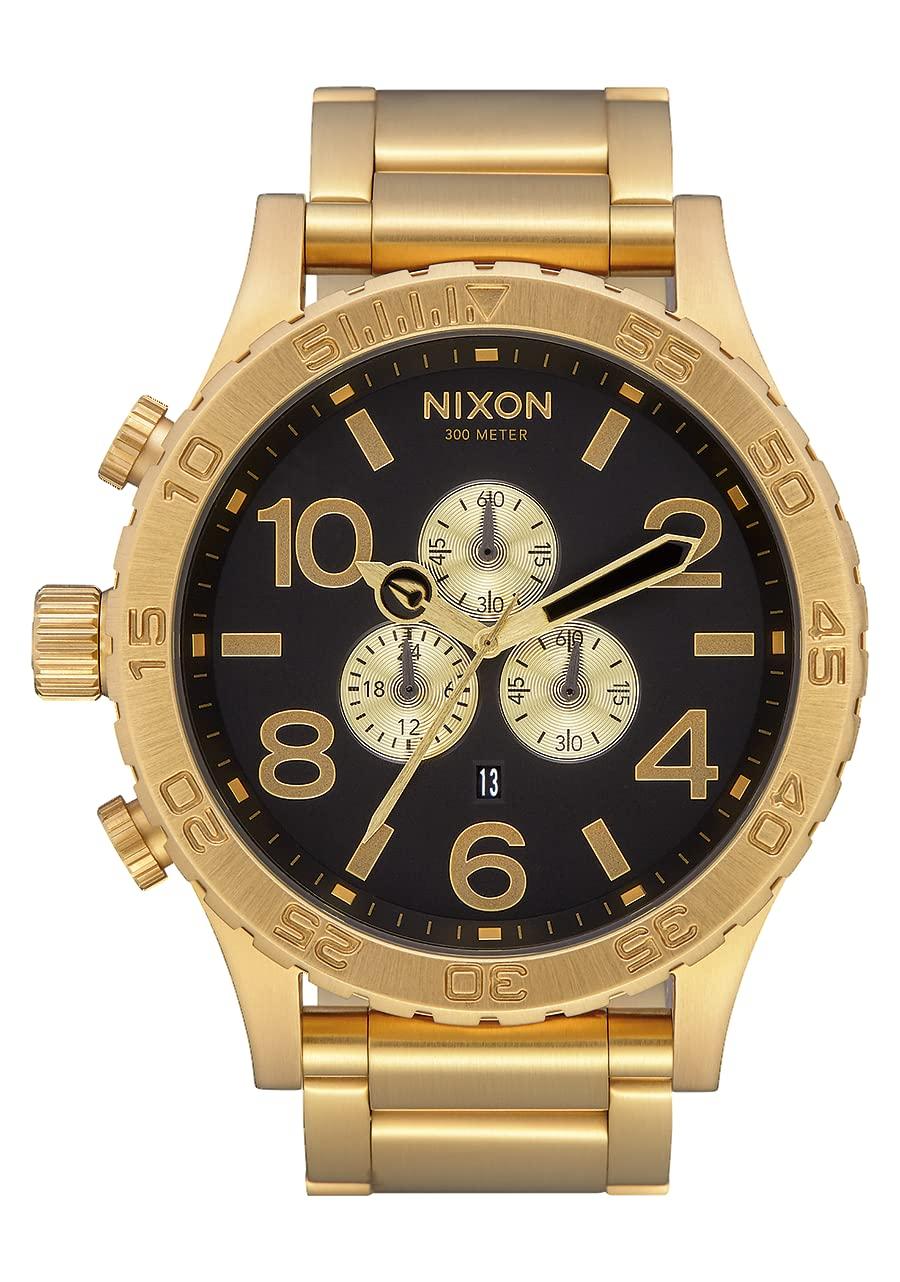 NIXON 51-30 Chrono A083 - All Gold / Black - 300m Water Resistant Men's Analog Fashion Watch (51mm Watch Face, 25mm Stainless Steel Band)