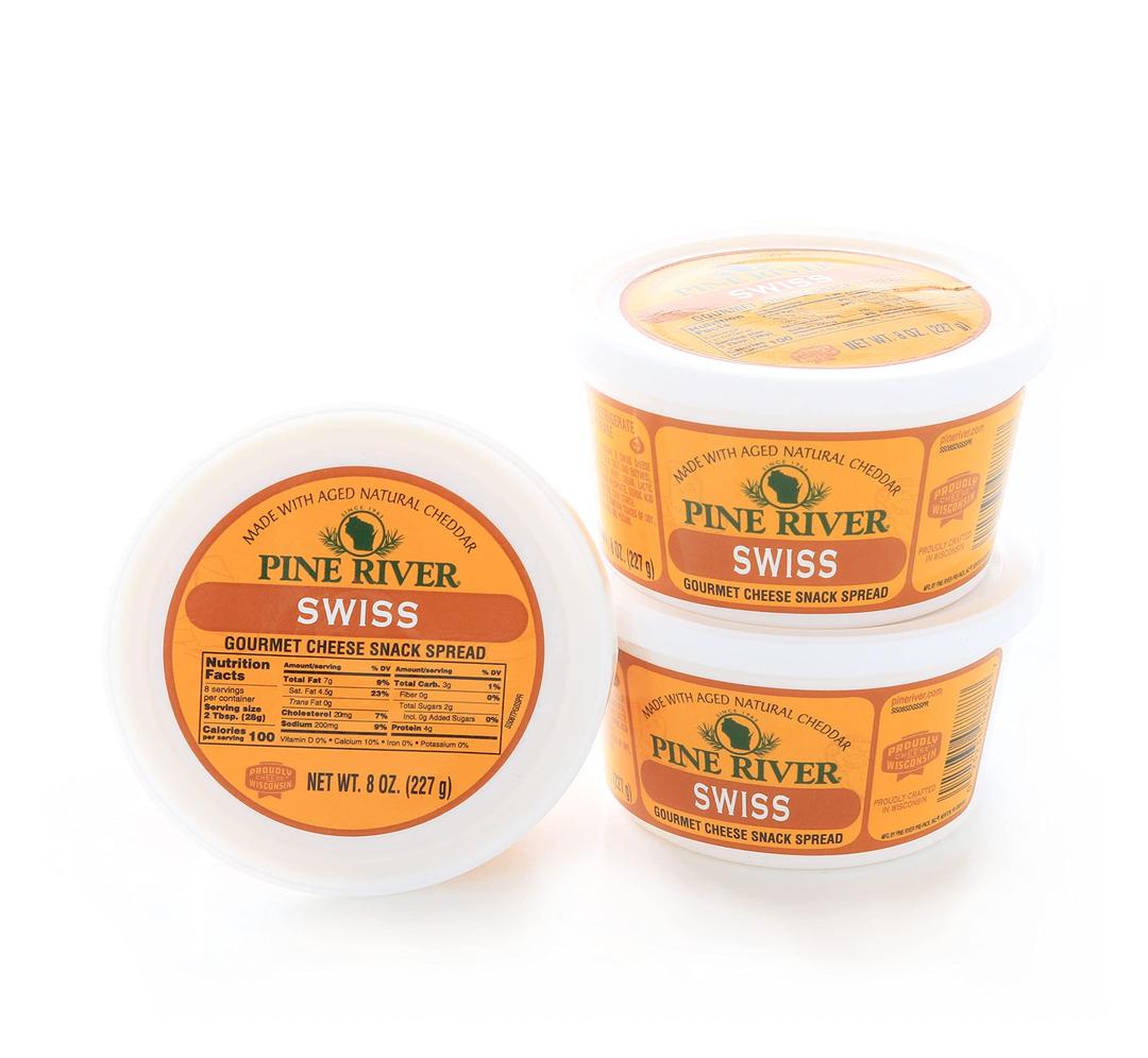 Pine River Swiss Cheese Spread (3-8oz Tubs) Shelf Stable