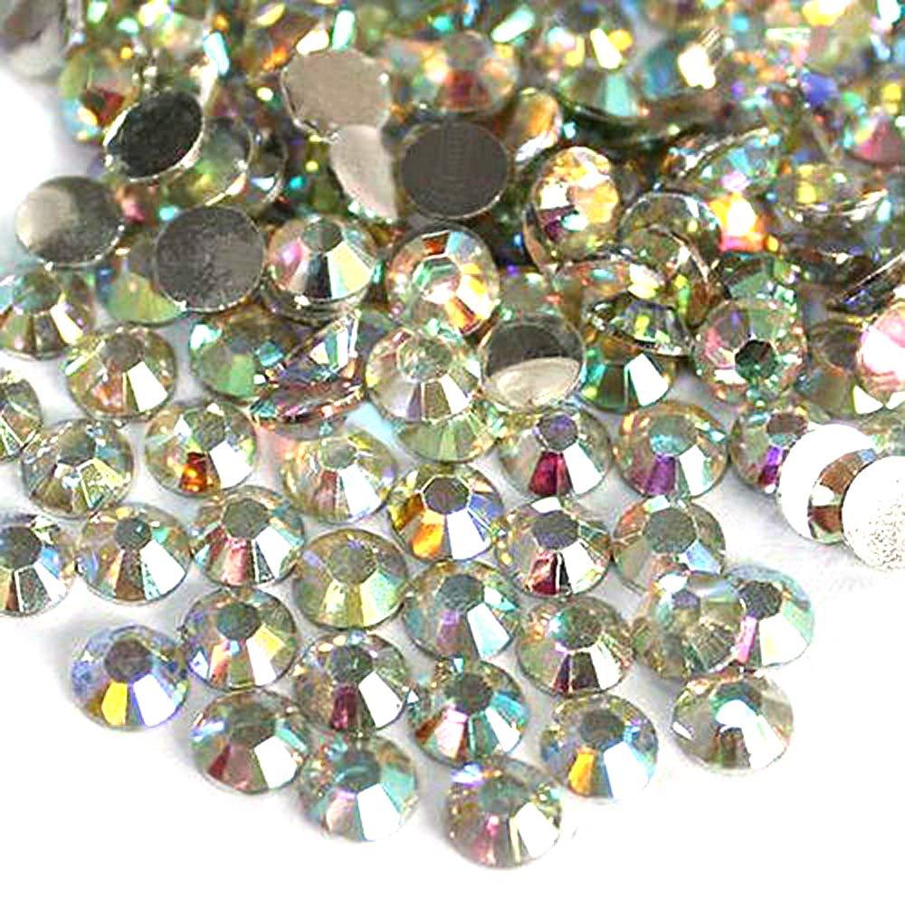 Yueton 1440pcs 3mm(12ss) DIY Crystal Round Flatback Rhinestone Nail Art Cellphone Case Decoration (Crystal AB)