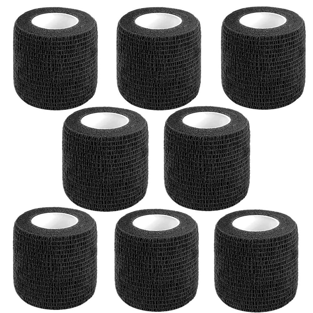 Self Adhesive Bandage Wrap,2 Inch Black Breathable Elastic Cohesive Bandages, Vet Wrap Sports Tape Bulk for First Aid Supplies, Wrist Sprains Protection