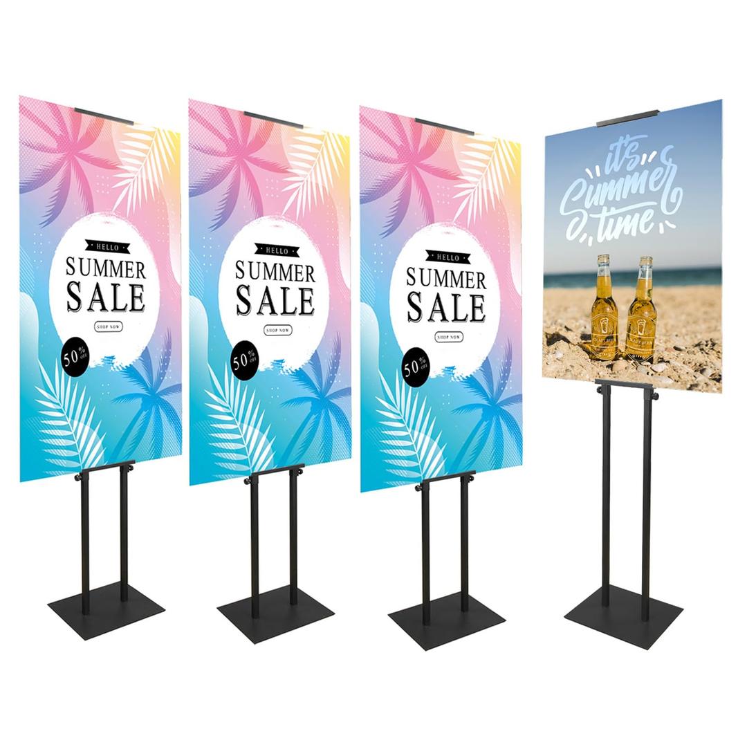 Poster Board Stand for Display, Heavy Duty Floor Sign Holder for Foam Board, Double Sided Display for Business Advertising (4Pack)