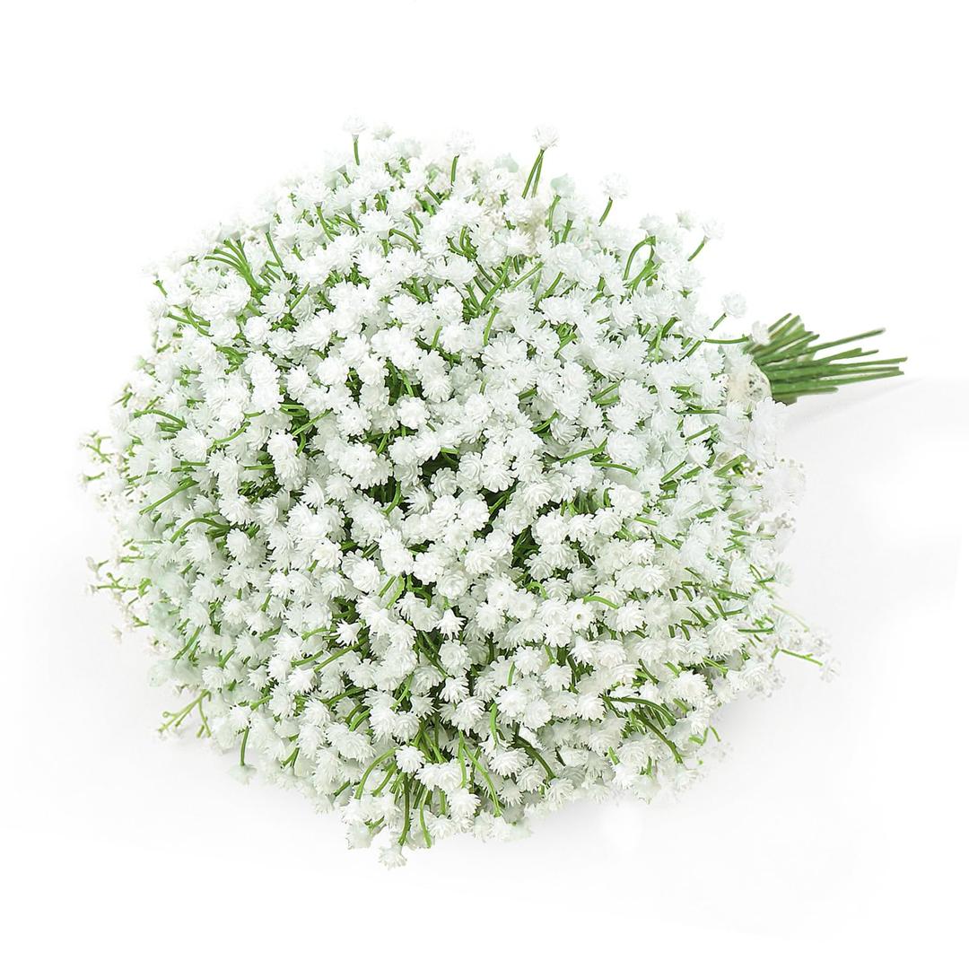 DEEMEI Babys Breath Artificial Flowers 10 pcs 30 Branches Fake Babys Breath Flowers Artificial Bulk White Gypsophila Bouquets Real Touch Faux Flowers for Wedding Floral Arrangement Party Home Decor