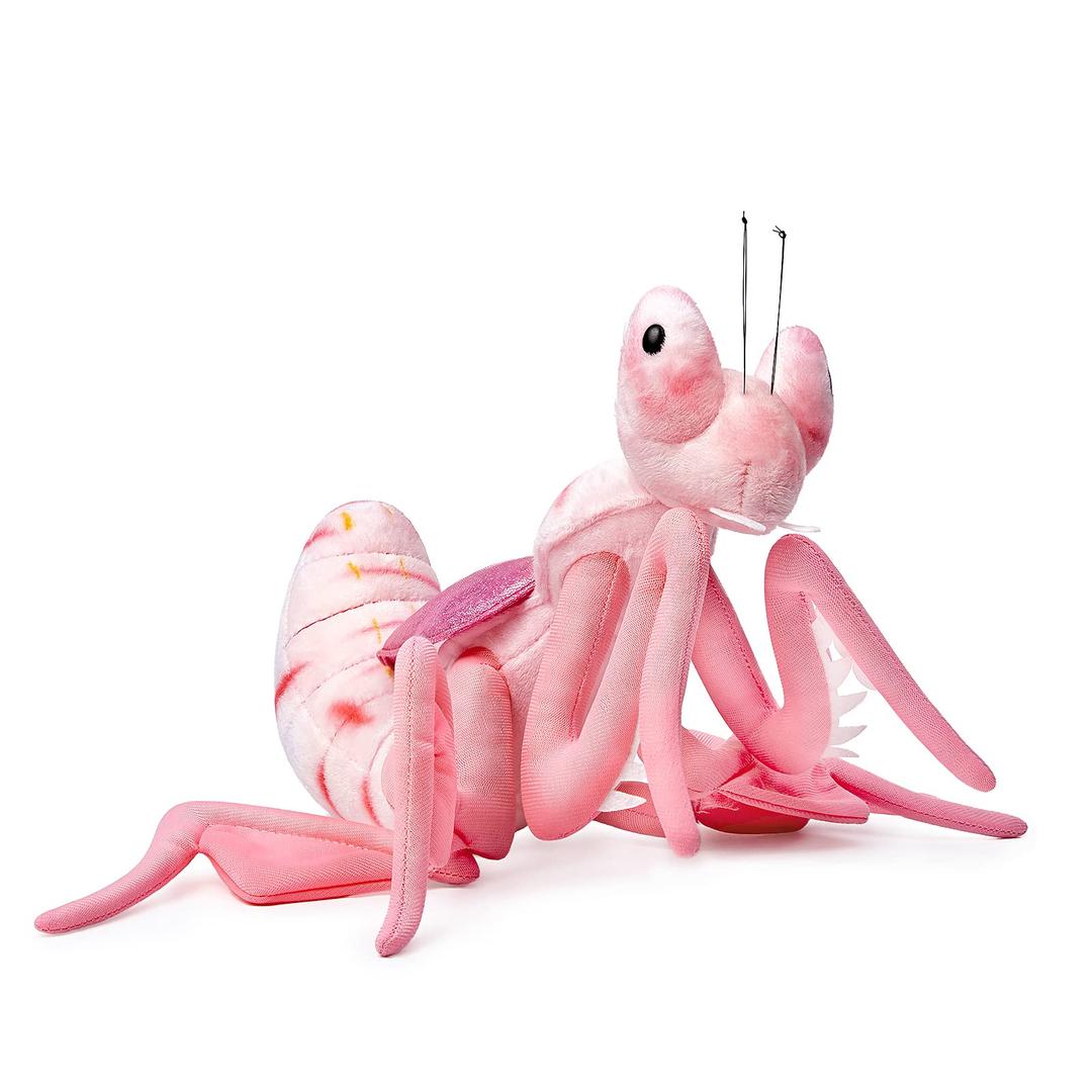 ZHONGXIN MADE Simulation Pink Mantis Plush Toy - 12" Soft Realistic Pink Praying Orchid Mantis Stuffed Animals, Cute Pink Insect Toys Real Plushie Toy, Unique Plush Gift Collection for Kids