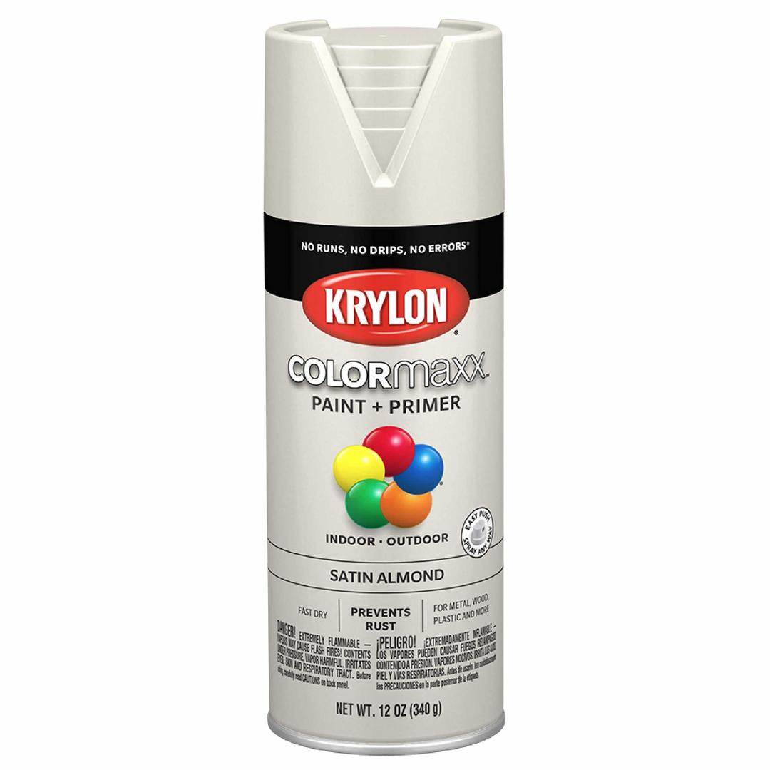 12 oz Krylon K05554007 Almond COLORmaxx Paint & Primer Spray Paint, Satin