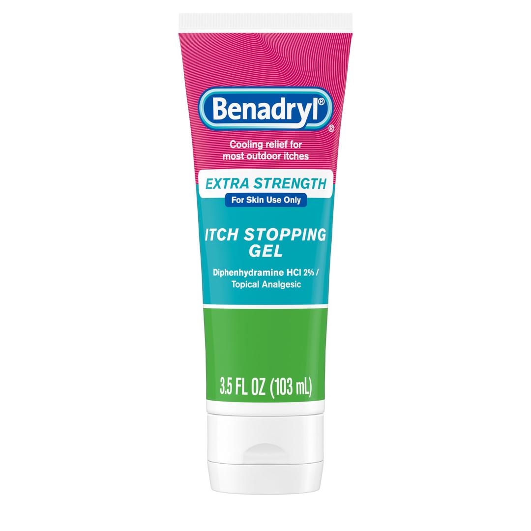 BenadrylAnti Itch Gel, Relief of Outdoor Itches Associated with Poison Ivy, Topical Analgesic, Cooling Relief, Diphenhydramine, 3.5 oz