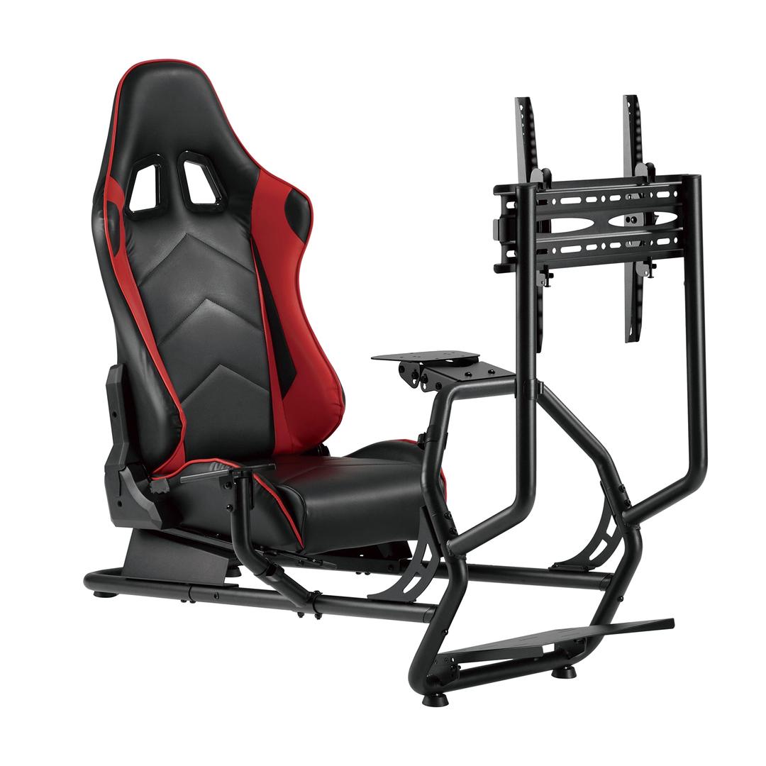 The Ultimate Racing Cockpit - suitable for Logitech, Fanatec, Thrustmaster, Xbox & Playstation, Pedal & Gear Shifter Mount – Reclining and Adjustable Seat for Racing Wheels