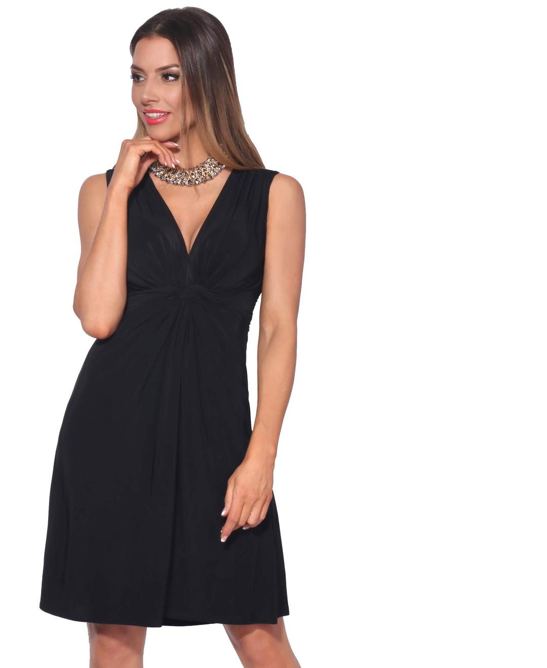 KRISPWomen Sleeveless Wrap Knee Length Dress V Neck Twist Front Cocktail Party Going Out