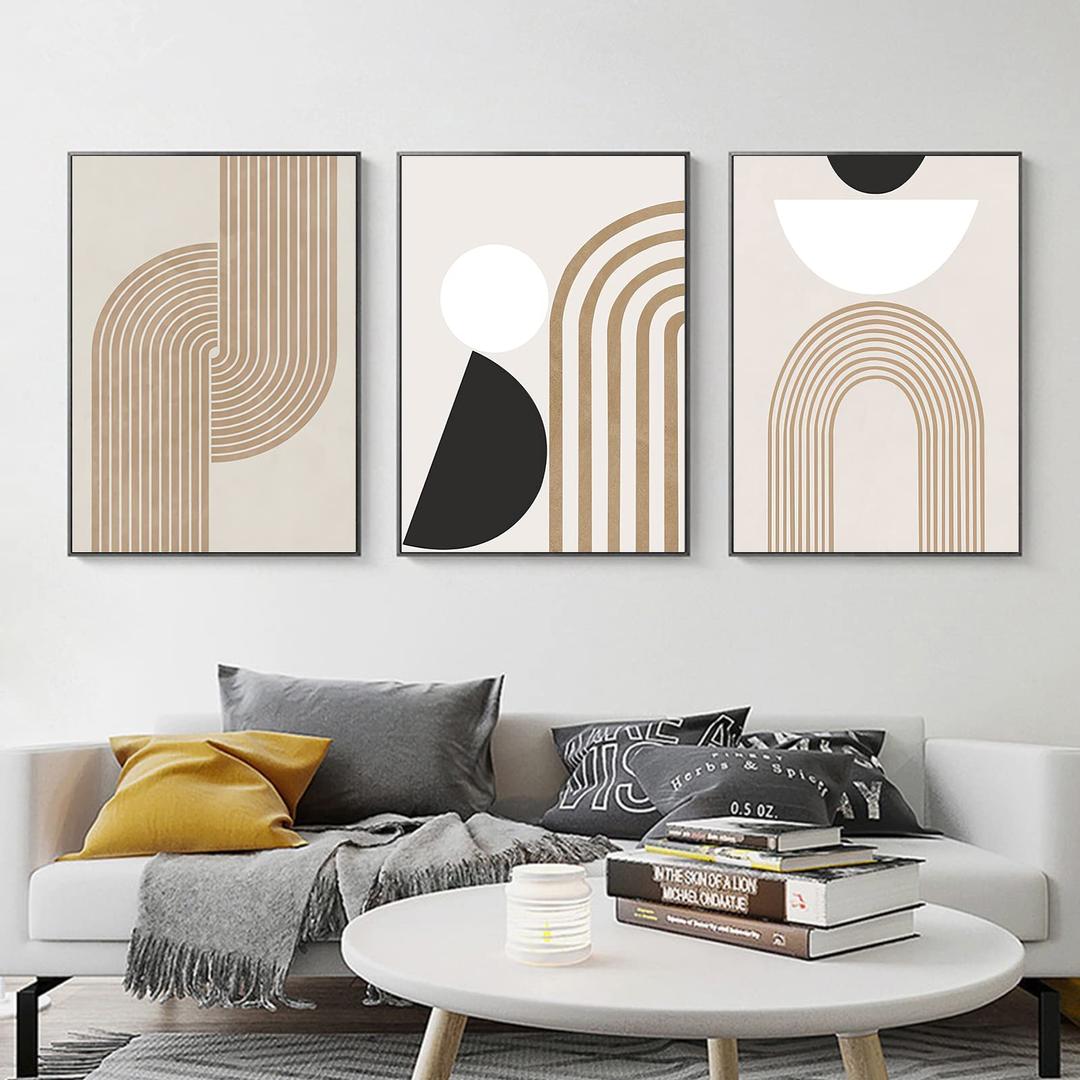 FSZSEES Mid Century Boho Wall Art Minimalist Modern Line Art Abstract Geometric Boho Prints Wall Art Unframed Modern Art for Bedroom Living Room Office Wall Decor (16x24 Inch, Set of 3)