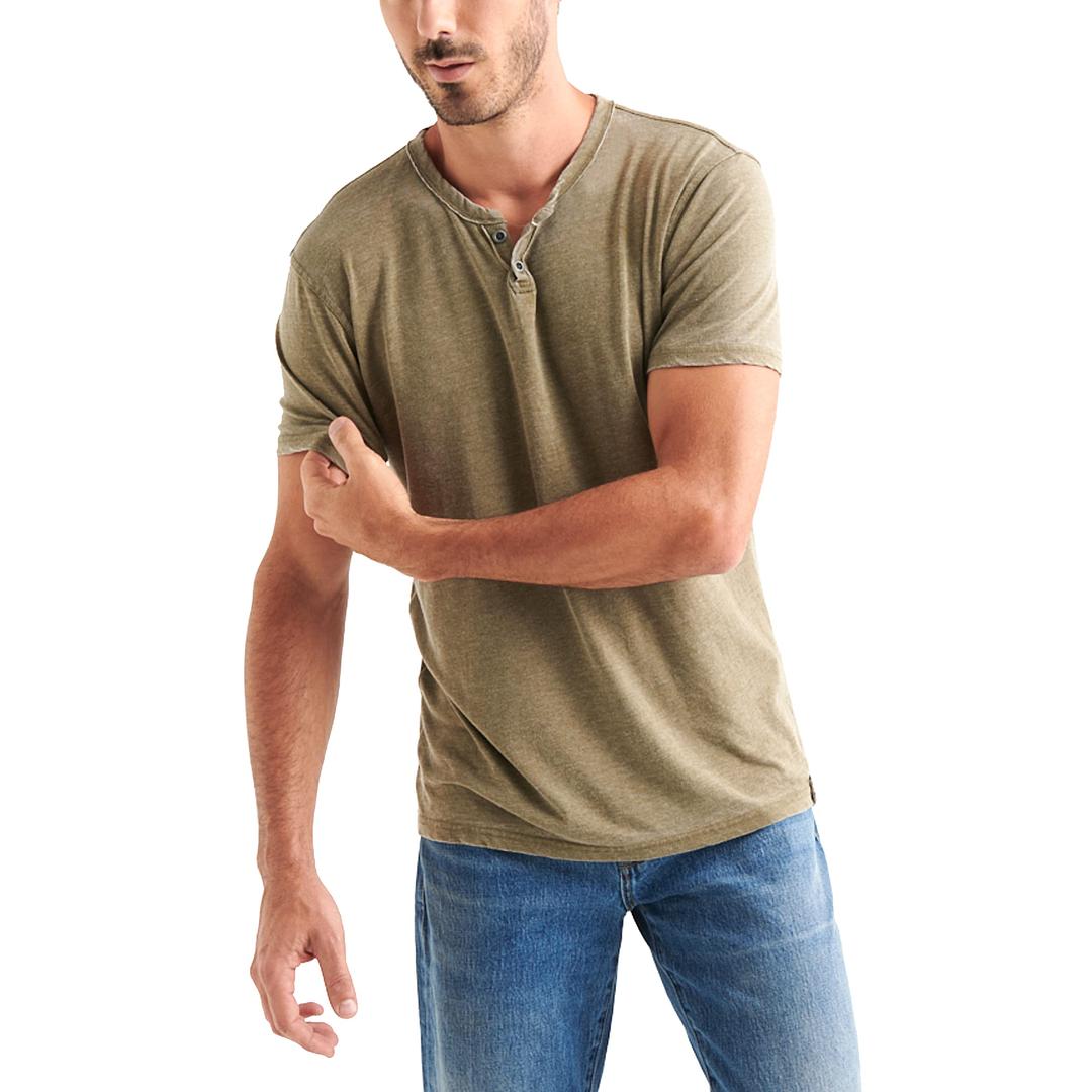 Lucky Brand Men's Venice Burnout Notch Neck Tee