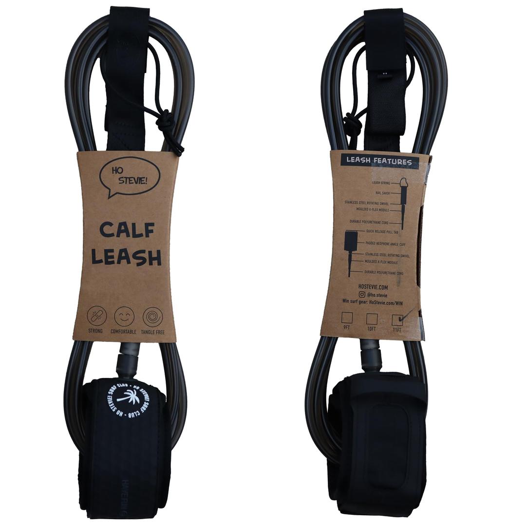 Ho Stevie! Surfboard Calf Leash for Longboards – Strong, Light, Tangle-Free, Comfortable Leg Cuff with Key Pocket - 9/10/11 Feet