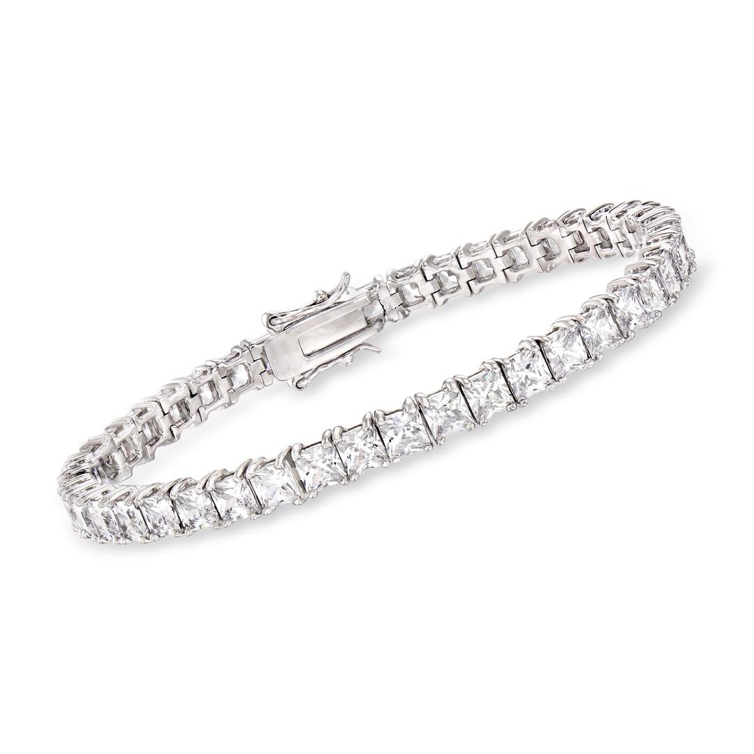 Ross-Simons16.00 ct. t.w. Princess-Cut CZ Tennis Bracelet in Sterling Silver