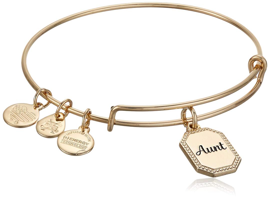 Alex and Ani Because I Love You Expandable Wire Bangle Bracelet for Women, Meaningful Charms, 2 to 3.5 in