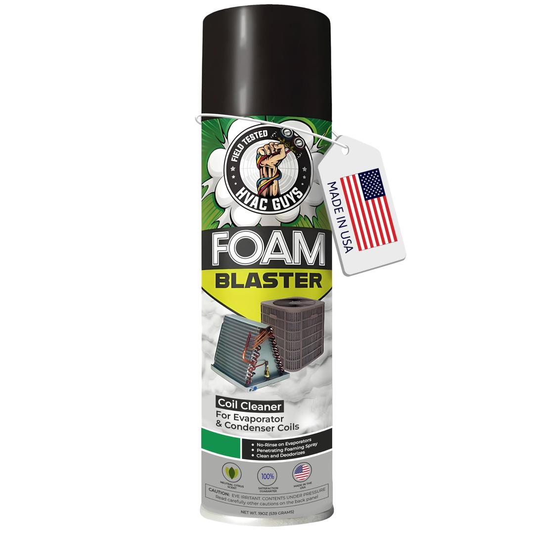 Leak Saver HVAC GUYS Foam Blaster Air Conditioner Cleaner - AC Coil Cleaner Foaming No Rinse Formula - Coil Cleaner for AC Unit Condenser and Evaporator Coil Cleaner - Neutral Citrus Scent