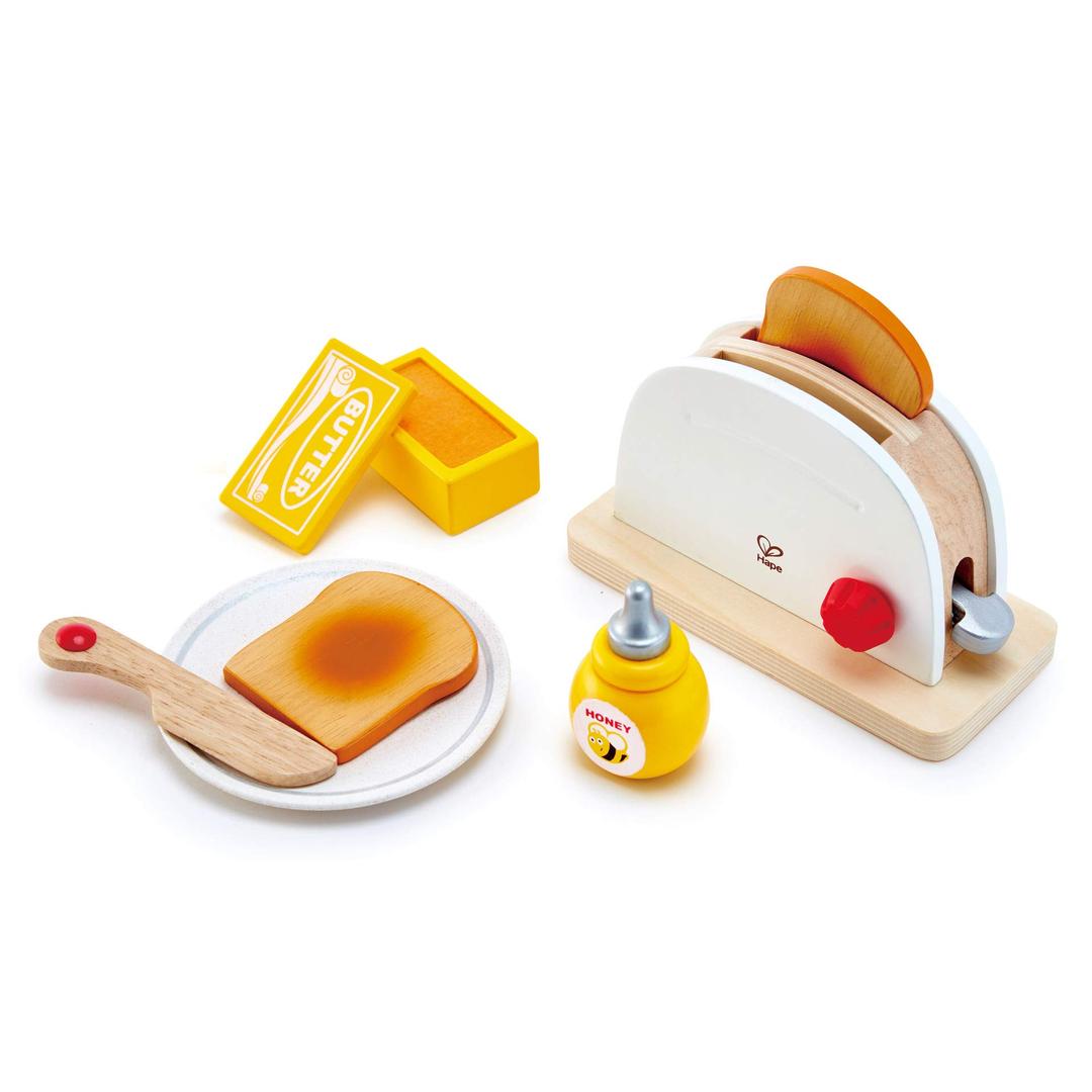 HapePop-Up Toaster Set | Kitchen Pretend Play Toy Set with Breakfast Accessories for Kids