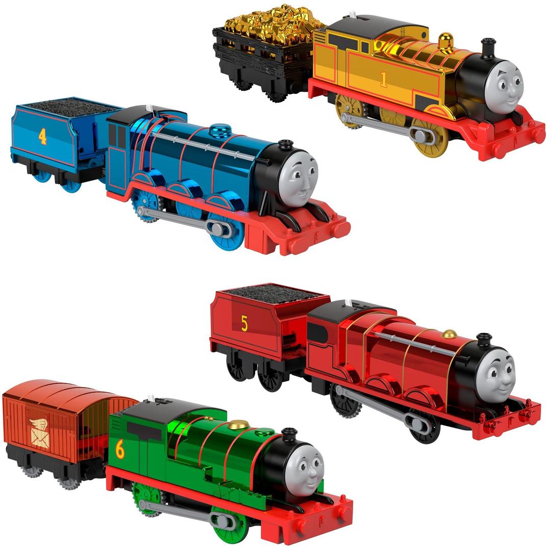 Thomas & Friends Thomas, Percy, James & Gordon – set of 4 motorized toy train engines for preschool kids ages 3 years & older (Amazon Exclusive)