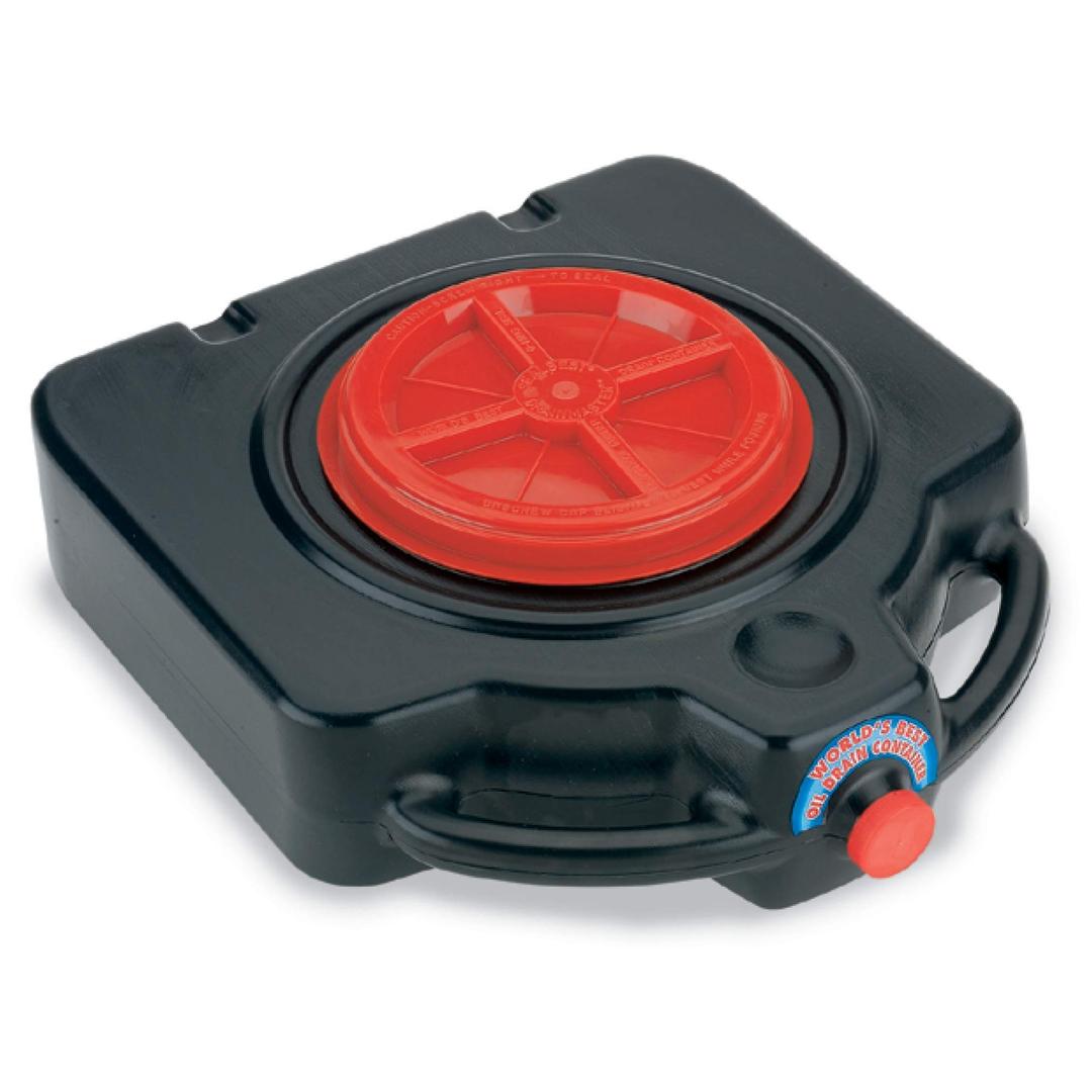 LUMAX LX-1632 Black 15 Quart Drainmaster Drain Pan and Waste Oil Storage. Ideal for Oil Recycling, Drain Direct - No Oily Tub, Funnel, or Mess. No Mess to Clean-Up on Top or Side.