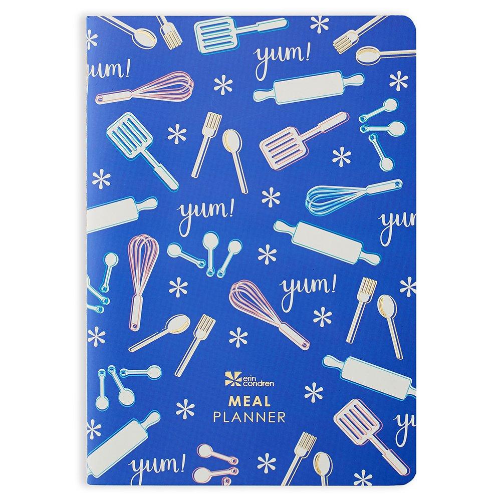 Erin Condren Designer Petite Planner - 28 Page Paperback Meal Planner and Food Journal with Weekly Meal Planner, Festive Sticker Sheet, and Price Tracking