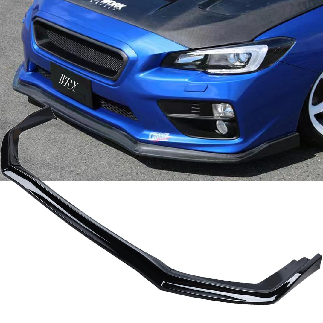 MUCO New Front Bumper Lips Compatible with Subaru WRX STI Sedan 15 16 17 18 19 20 21 22 Car Front Spoiler-Gloss Black Sport Front Lip - 3pcs