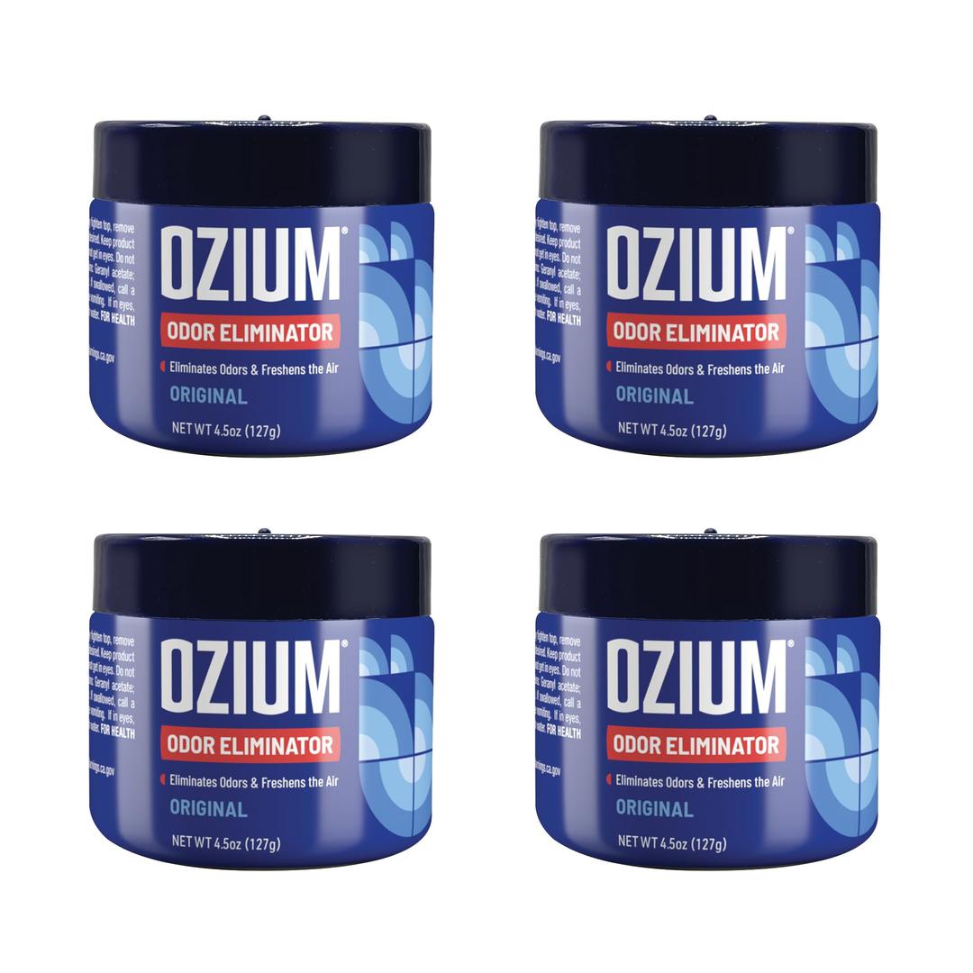 Ozium4.5 Oz. 4 Pack Odor Eliminating Gel for Homes, Cars, Offices and More, Original Scent, 4 Pack