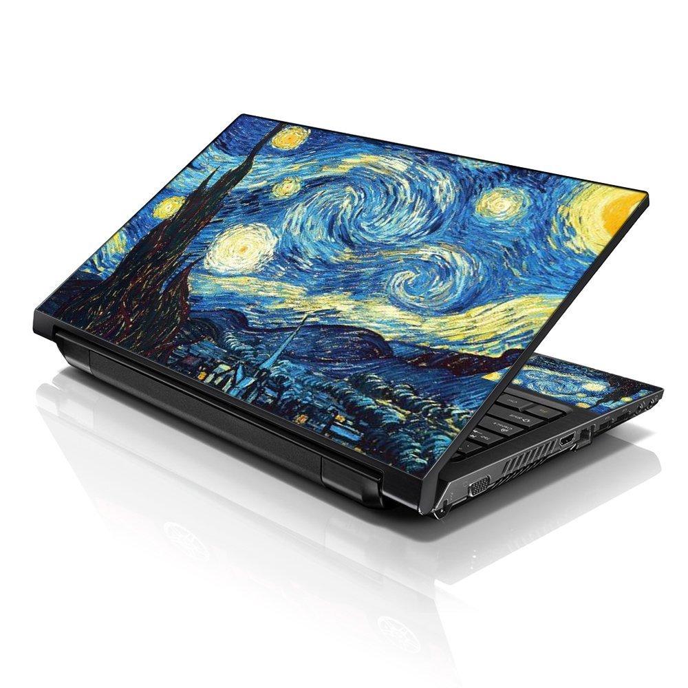 Elton Van Gogh Starry Night Theme 3M Skin Case Vinyl Laptop Skin Case Sticker Reusable Protector Cover Case for 11.6" -15.6" Inch Acer Leonovo Sony Asus Toshiba Hp Samsung Dell