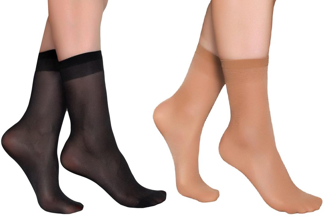 PioniWomen's 10 Pairs Nylon Ankle High Sheer Socks Tights Hosiery Socks Stocking Socks Women