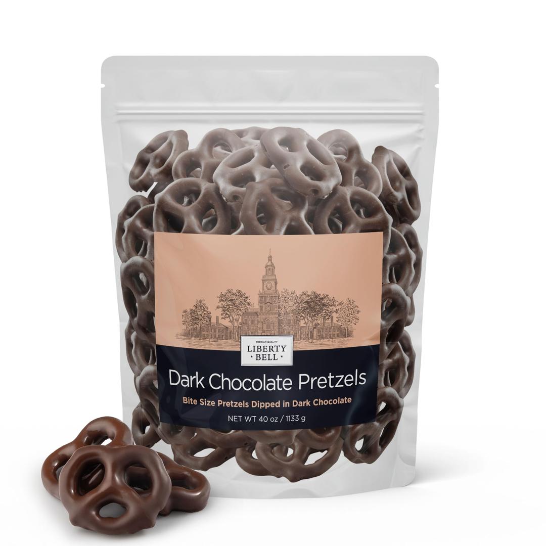 LIBERTY BELLReal Dark Chocolate Covered Mini Pretzels, 40 Ounce Bag