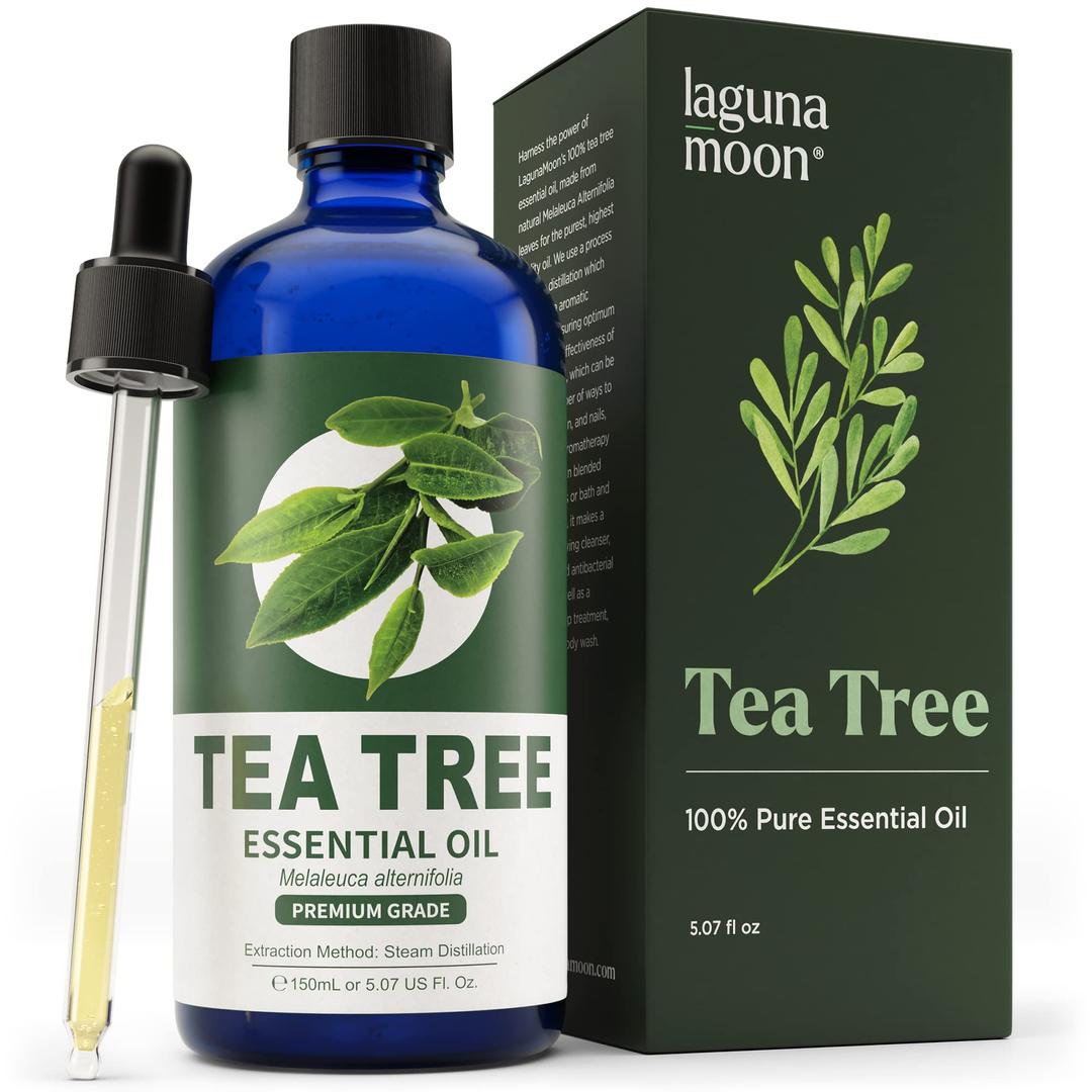 100% Pure Australian Tea Tree Essential Oil (150ml) - XXL Bottle w/Drops for Skin, Face, Hair, Scalp, Nails - Fragrance Oil for Aromatherapy, Diffusers, Candle Making, Yoga, Massages, Home Care