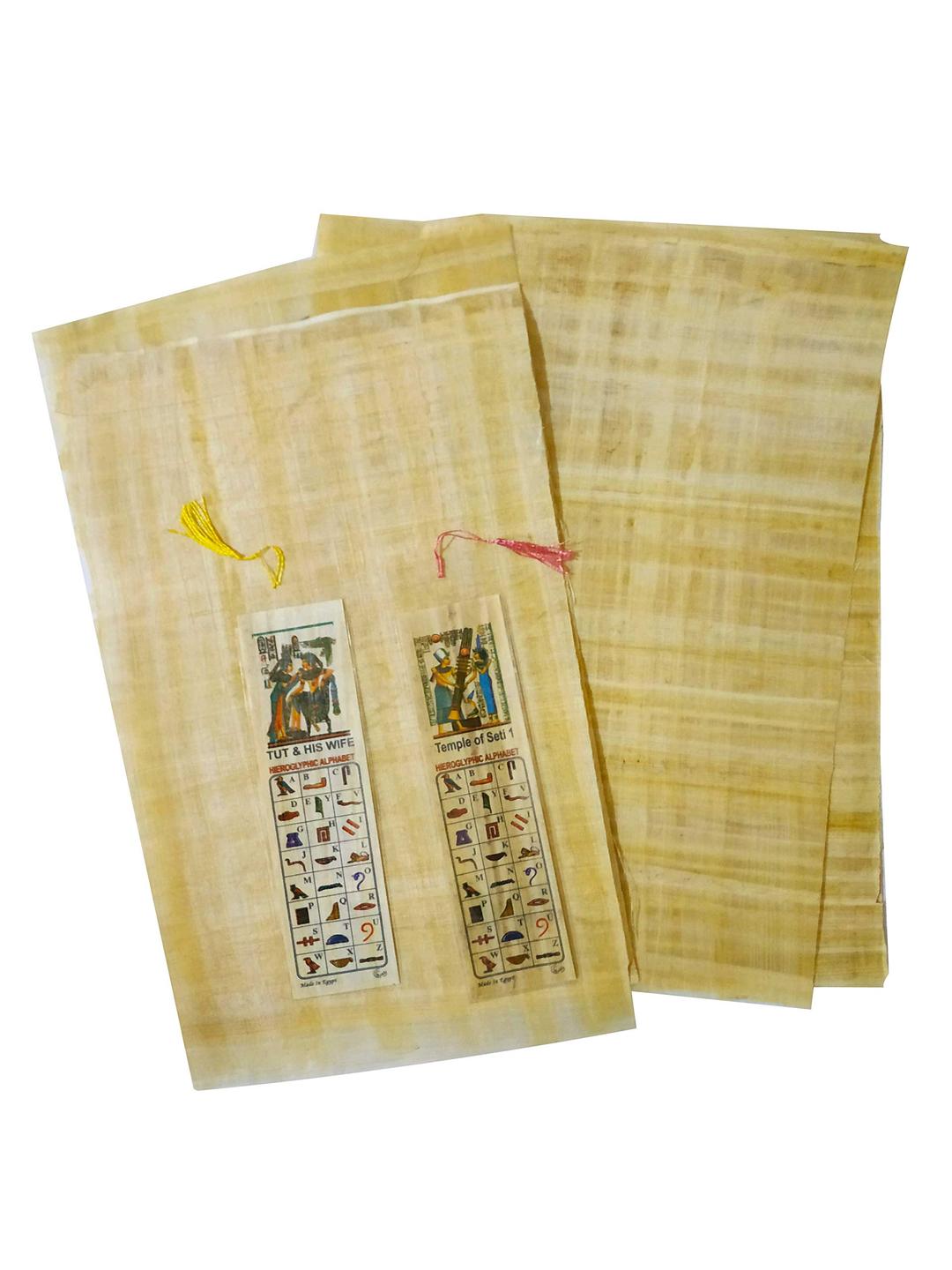 10 Egyptian Papyrus Paper 8x12 Inch (20x30 cm) - Ancient Alphabets Papyrus Sheets-Papyri for Art Project, Scrapbooking, and School History - Ideal Teaching Aid Scroll Paper