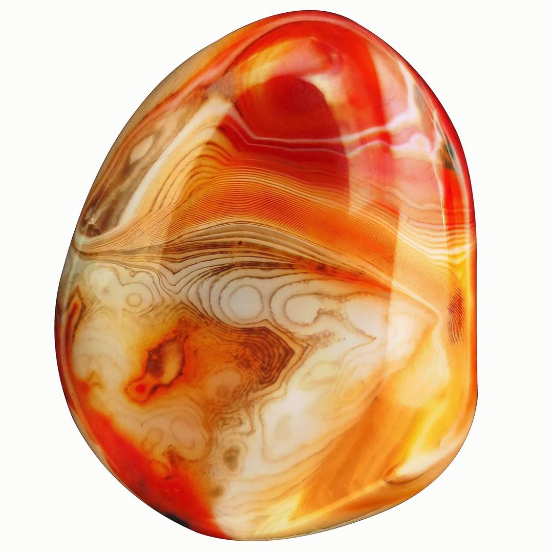 Agate Stone, Irregular Polished Banded Agate Crystals Large Healing Stones Palm Stone Rock Decor Gemstone Collection (Banded Agate-1PCS (2.7"-4"))