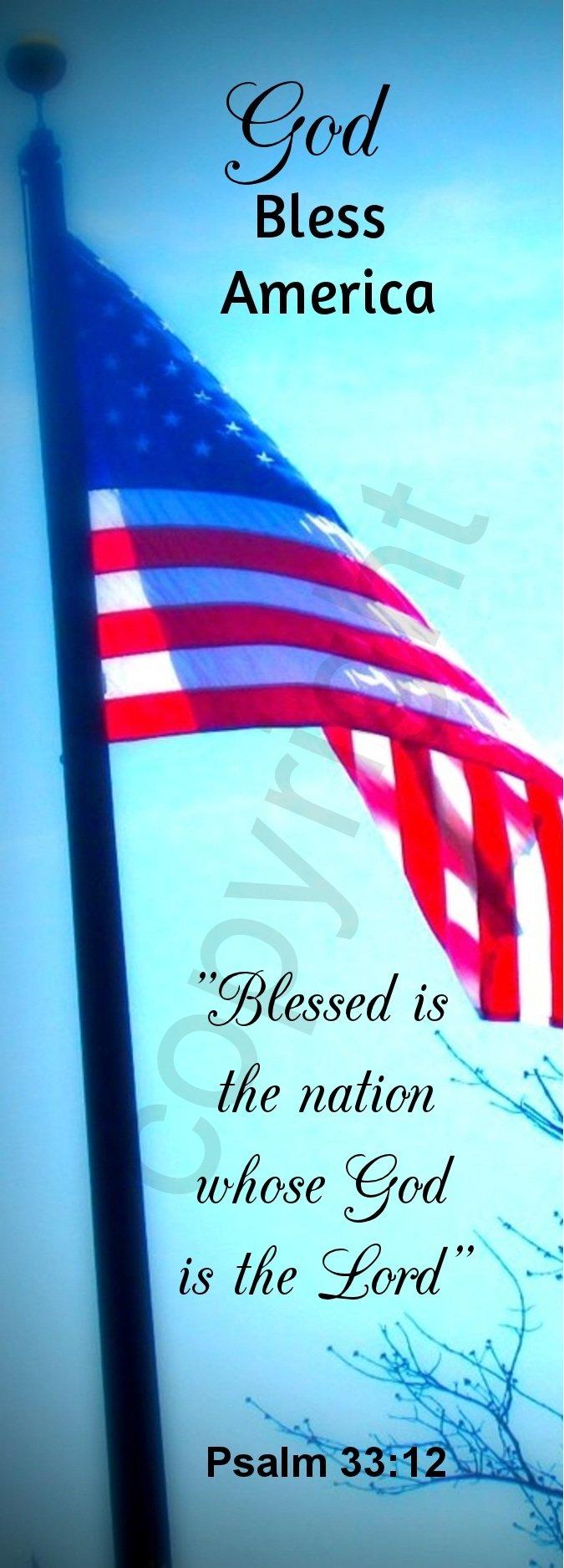 Giant Print Jumbo Patriotic Flag God Bless America Constitution War Fourth of July Independence Memorial Veterans Day Bookmarks Made in USA for Military Service Men and Women Wholesale Bulk 50 Count