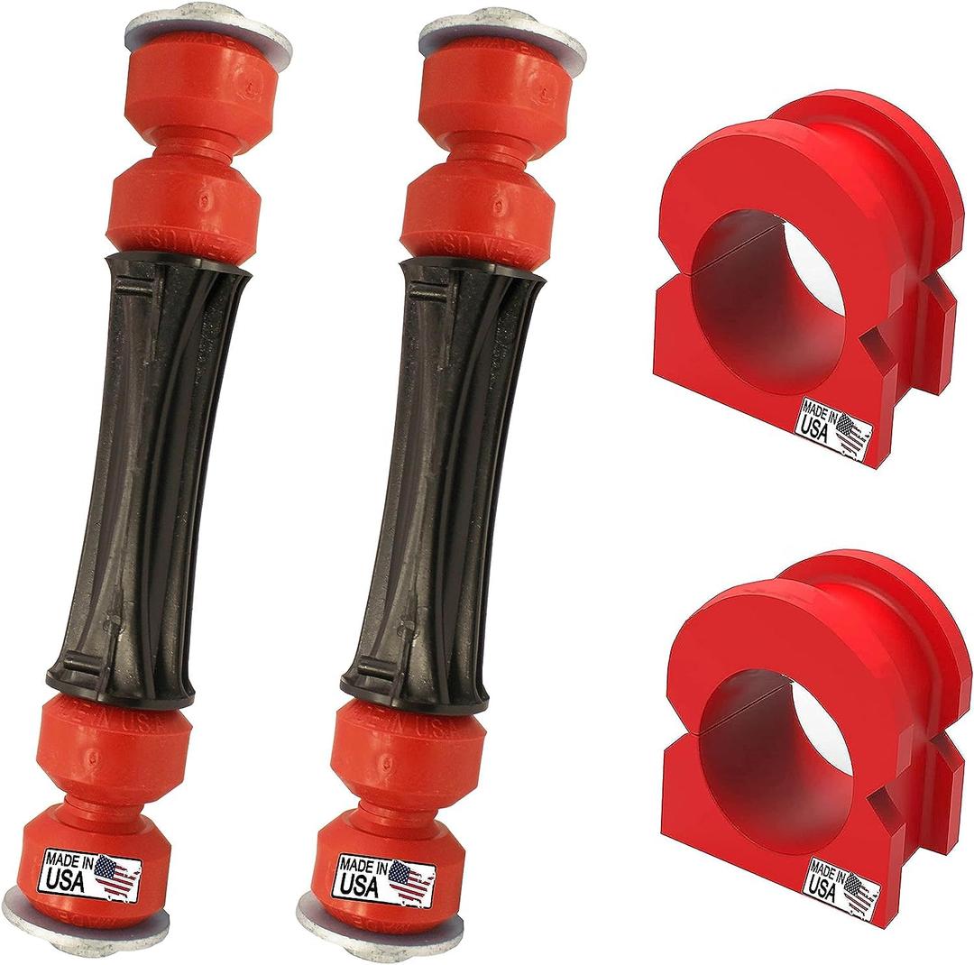 Suspension Dudes 4PC Front Sway Bar Stabilizer Link Kit + CODE RED EXTREME Bushing Kit FITS Escalade, Silverado, Avalanche, Suburban, Tahoe, Sierra, Yukon, 2007-2020 K700538 K200222 36MM Bar