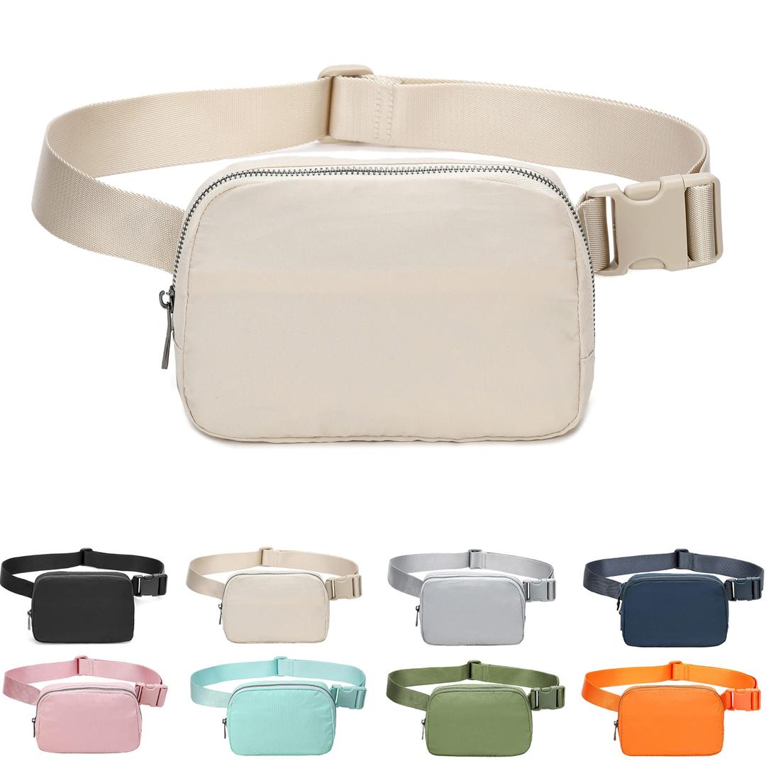 MEISEEFanny Belt Bag Waist Pack Crossbody Bags Bum Bag for Running Hiking Travel Workout Adjustable Strap for Women, beige, 8 x 2 x 5 inches, Stylish