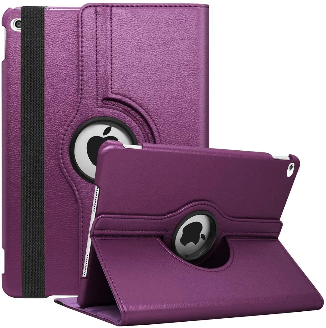 Rotating Case for iPad 9.7 Inch 2018 2017 / iPad Air 2 Case - 360 Degree Rotating Stand Protective Cover with Auto Sleep Wake for iPad 9.7 inch (6th Gen, 5th Gen) / iPad Air 2/ iPad Air (Purple)