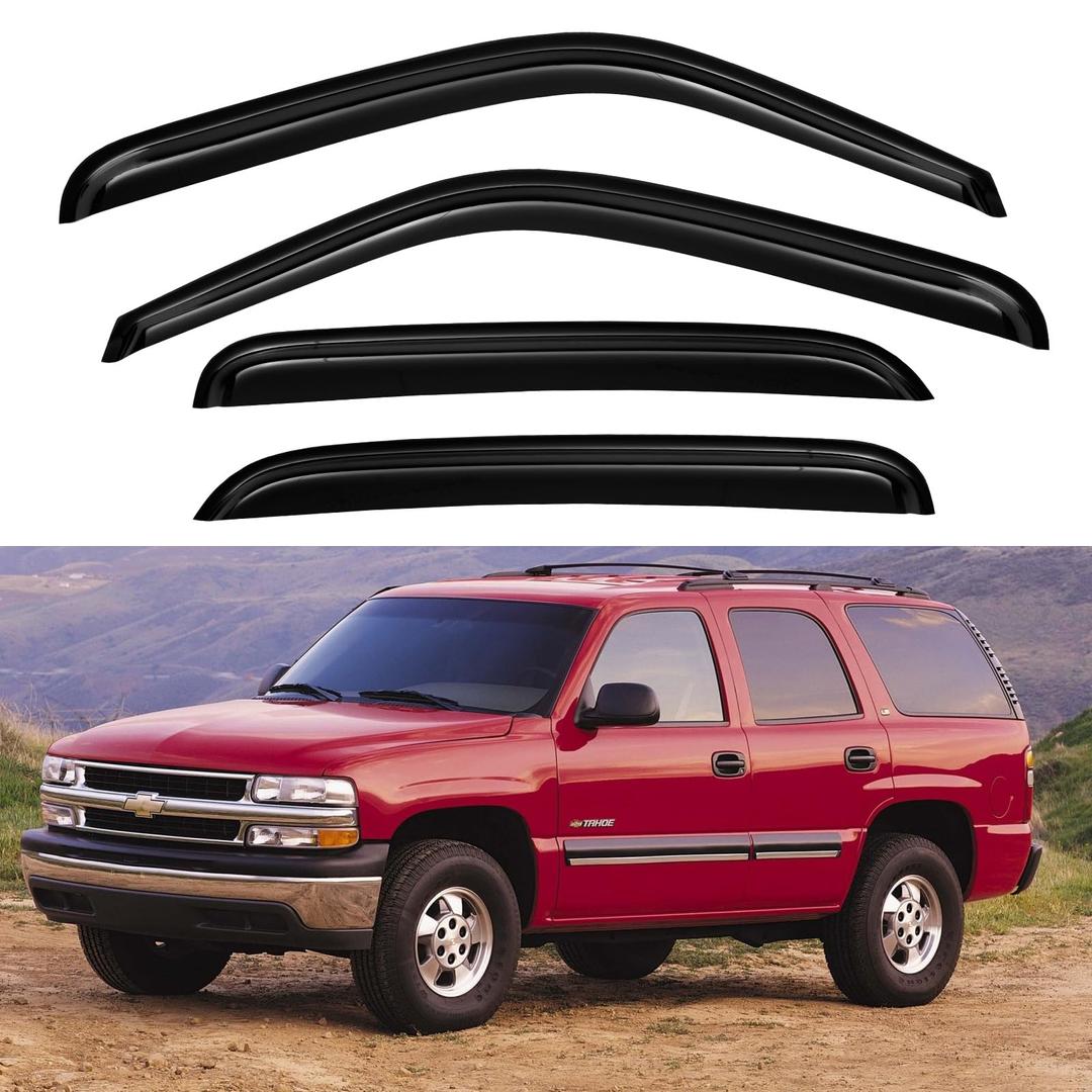 Window Rain Guards Shield for Chevy Tahoe/GMC Yukon 2000-2006, Window Vent Visors Shades Wind Deflectors for 2002-2006 Cadillac Escalade