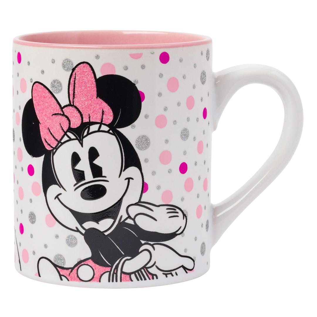 Silver BuffaloDisney Minnie Mouse Dots Glitter Ceramic Mug, 14 Ounces