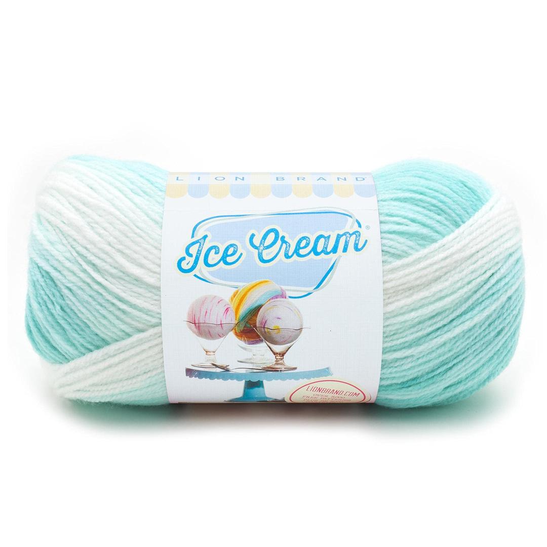 Lion Brand Yarn(1 Skein) Ice Cream Baby Yarn, Mint, 1182 Foot (Pack of 1)