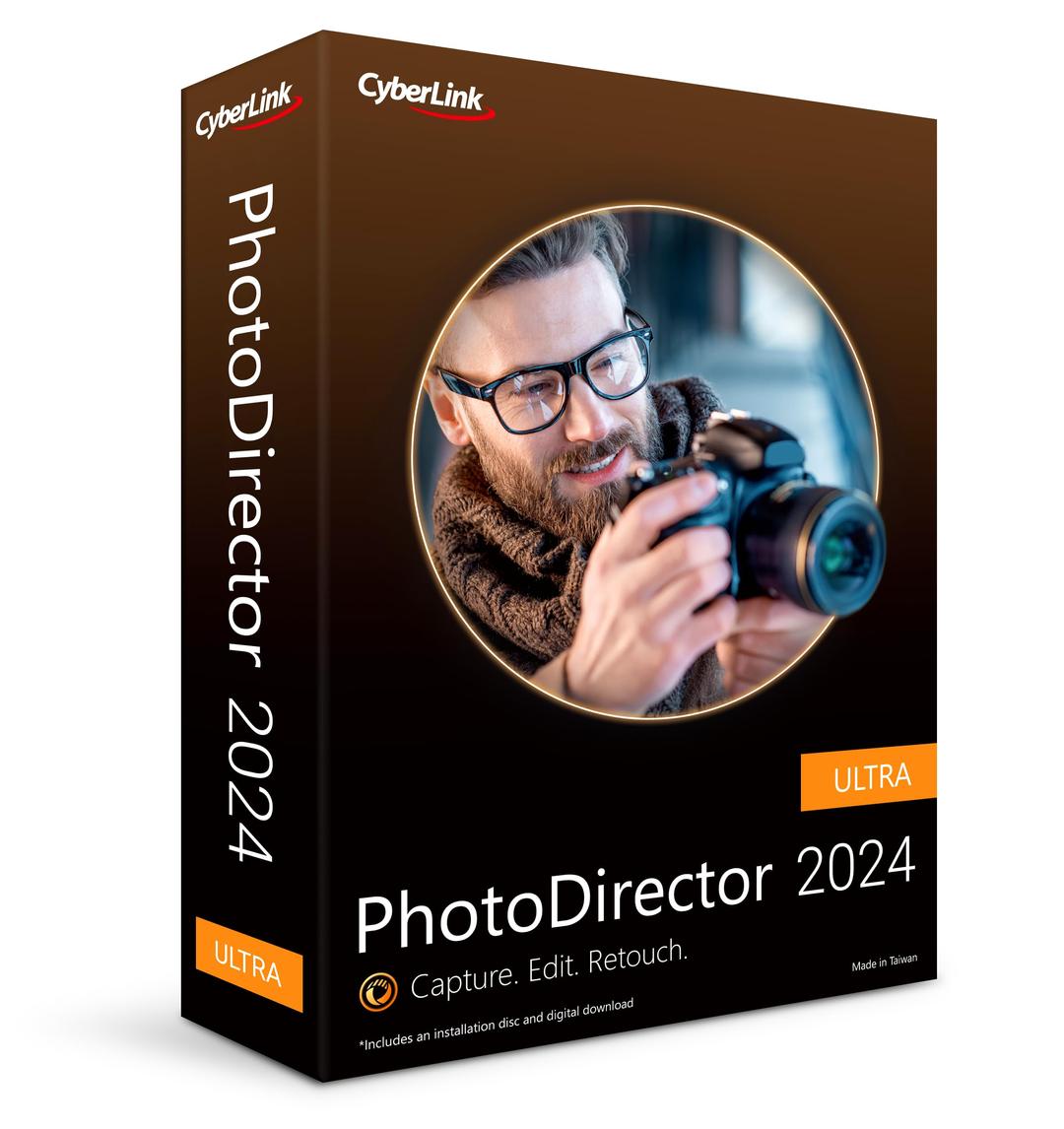 CyberLink PhotoDirector 2024 Ultra – AI Photo Editing | Graphic Design Software for Windows [Retail Box with Download Card]