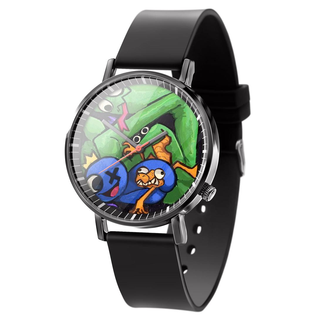 Zhongkaihua Rainbow Friends Watch Anime Game Scary Blue Monster Rainbow Friends Roblox Watches with Plastic Strap Clock for Teenagers Boys Girls