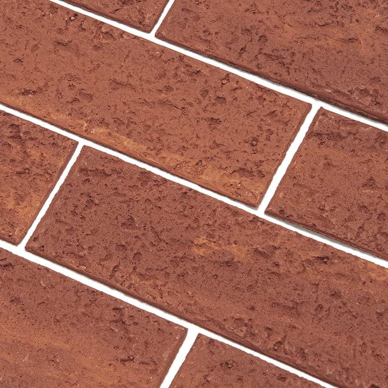 100 Red Faux Brick Wall Tiles, Inorganic Minerals, 3D Thin Brick Veneers for Bedroom, Bathroom, Kitchen, Fireplace and Fence Wall Panels (14.2 sq.ft)