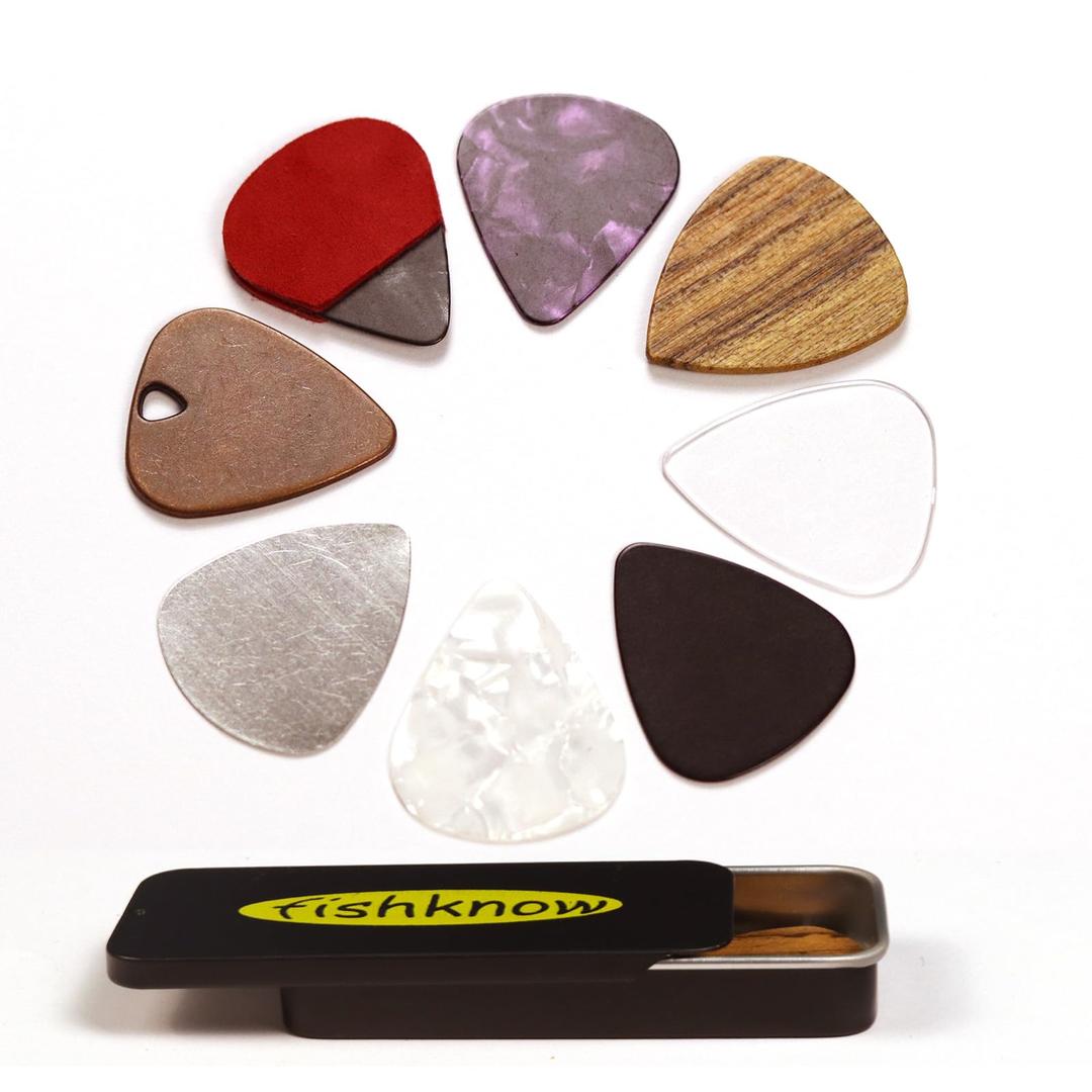 Guitar Picks for Acoustic Guitar,Celluloid,Copper,Steel,Pvc,Acrylic,Wooden Guitar Picks,Thin Medium and Heavy