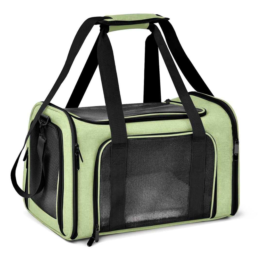 HenkelionLarge Cat Carriers Dog Carrier Pet Carrier for Large Cats Dogs Puppies up to 25Lbs, Big Dog Carrier Soft Sided, Collapsible Travel Puppy Carrier - Large - Green