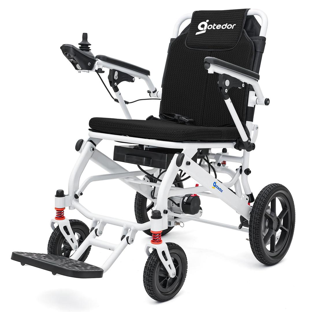 Electric Wheelchairs for Adults,22 Miles Long Travel Range with 2 Lithium Batteries All Terrain Power Wheelchair,Ultra Lightweight 39Lbs Folding Compact Motorized Wheelchair,Airline Approved