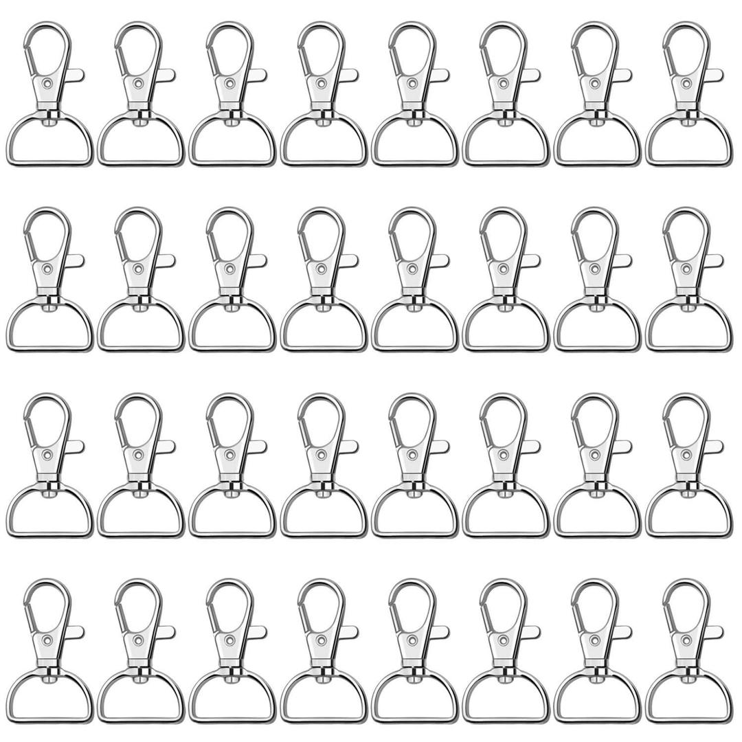 Key Chain Clip Hook, Anezus D Ring Clip Keychain Lanyard Swivel Snap Hooks Clip on Key Ring for Crafts and Purse Hardware (3/4 inch)