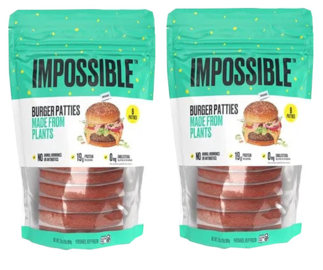 Impossible Burger Patties - 19g of Protein - No Animal Hormones and Antibiotics - Gluten Free Certified - Halal, 2 -Pack (1/4lb Each) Ready Set Gourmet Donate a Meal Program